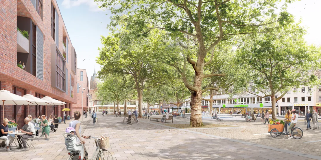 Visualisierung eines Teils der Innenstadt von Hannover.